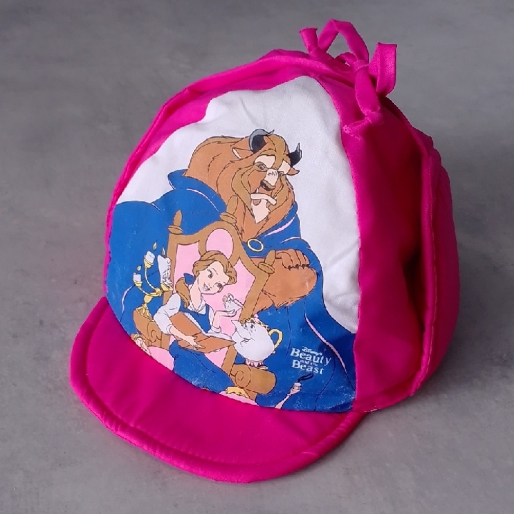 Rare Vintage 90s Disney Beauty and the Beast Pink Winter Cap/Hat